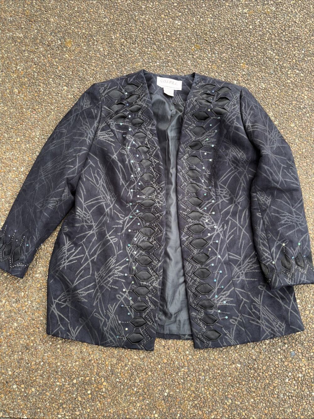 Vintage G.O.S.P.E.L. Beaded Jacket 18W Black